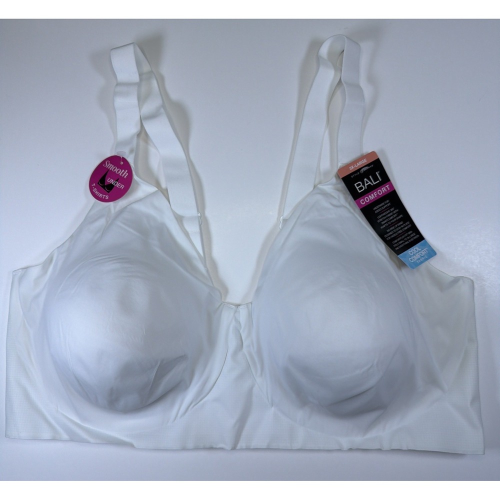Bali Comfort Revolution Easylite Bra Womens Underwire White DF3498 Size 3XL NWT